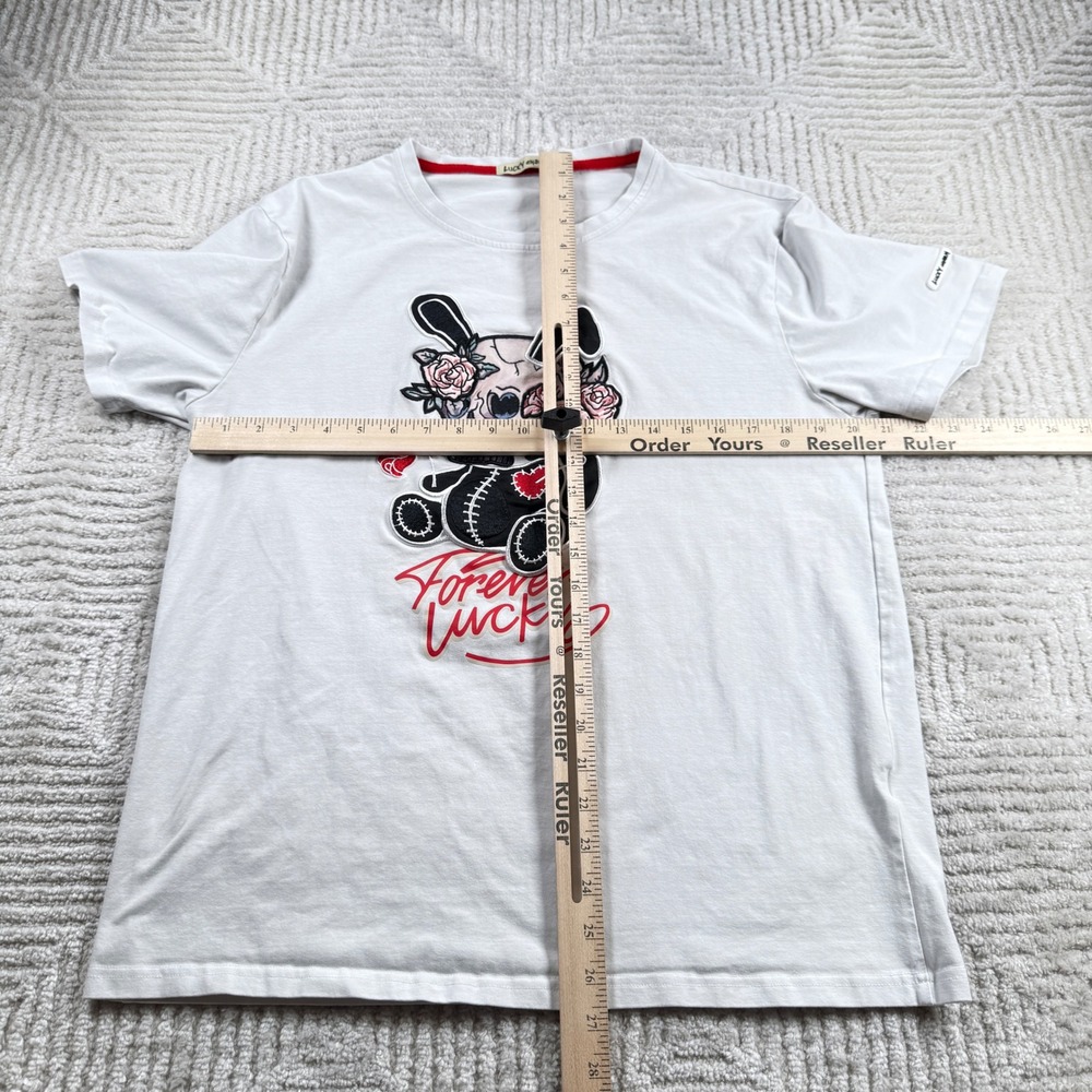 Lucky Charm T Shirt Men L White Skull Bunny Punk Goth Edgy Emo Street BKYS Y2K - Picture 9 of 15